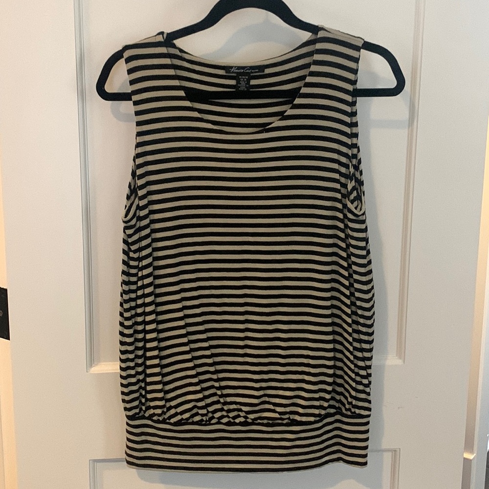Kenneth Cole striped viscose tank